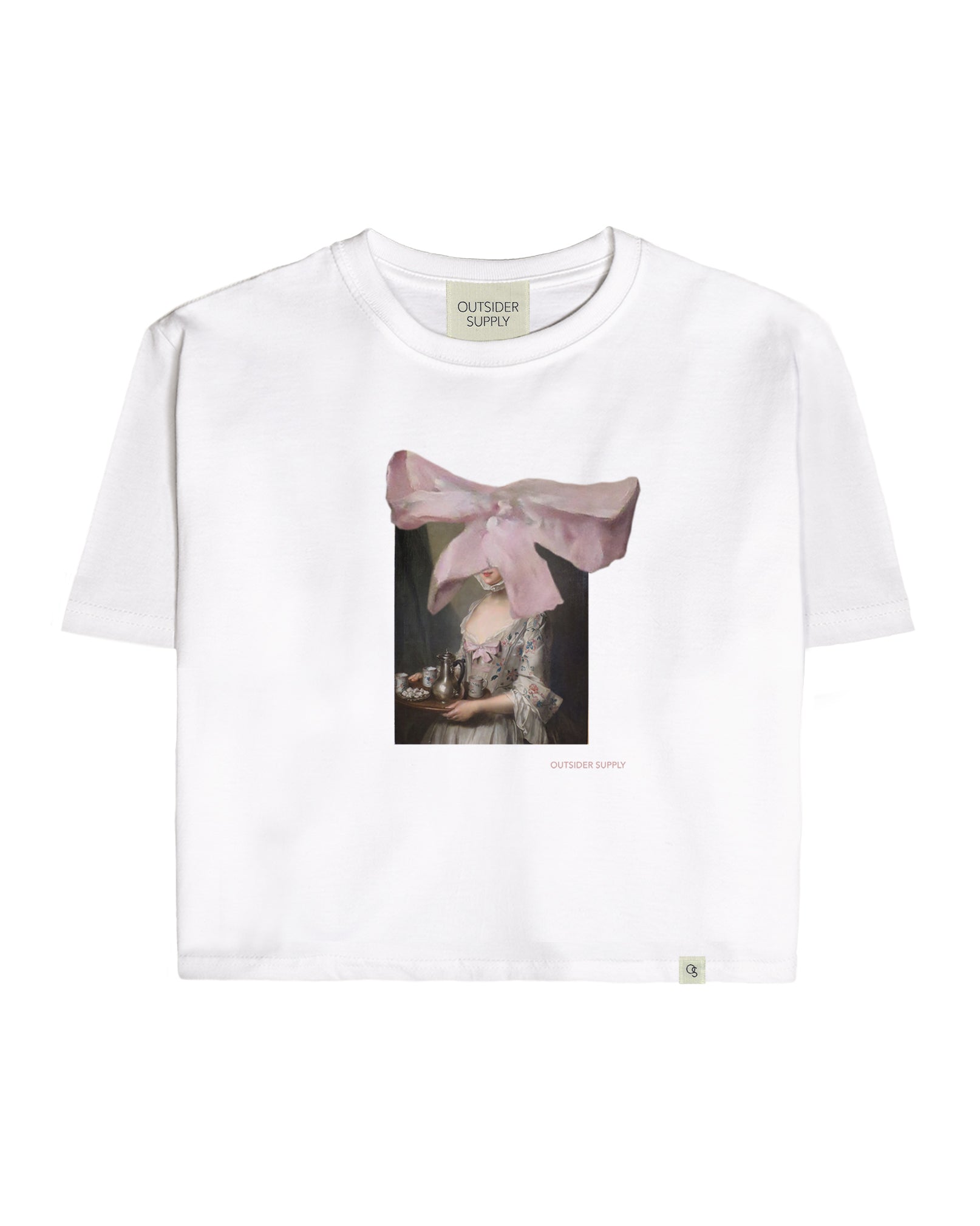 Girl With A Tray Perfect Crop Tee