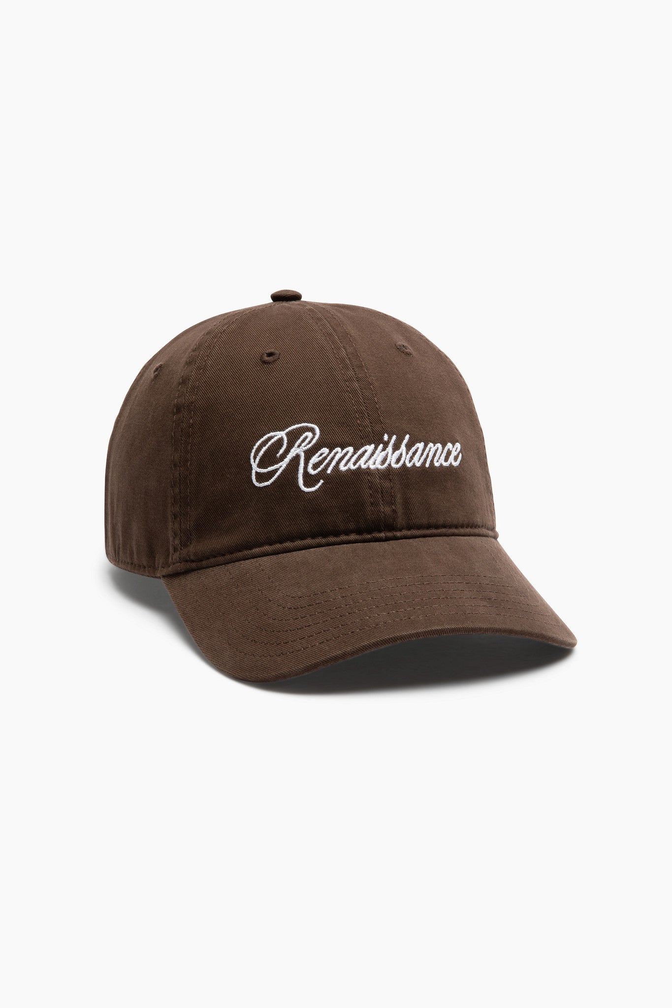 brown cap with 'renaissance' text 